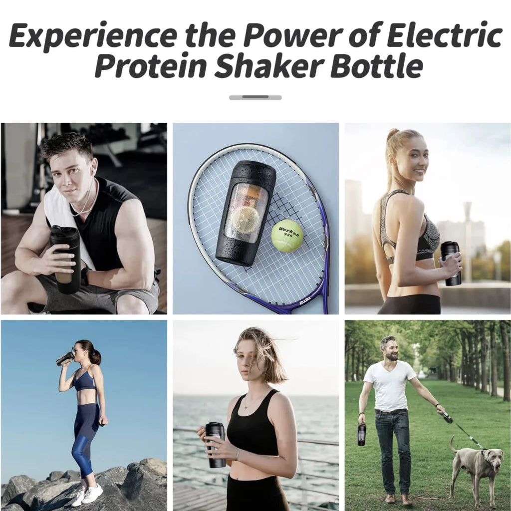 ProBlend Electric Whey Protein Shaker Bottle - Portable, Rechargeable