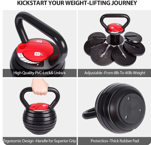 Elite Pro Series Adjustable Kettlebell Weight Set