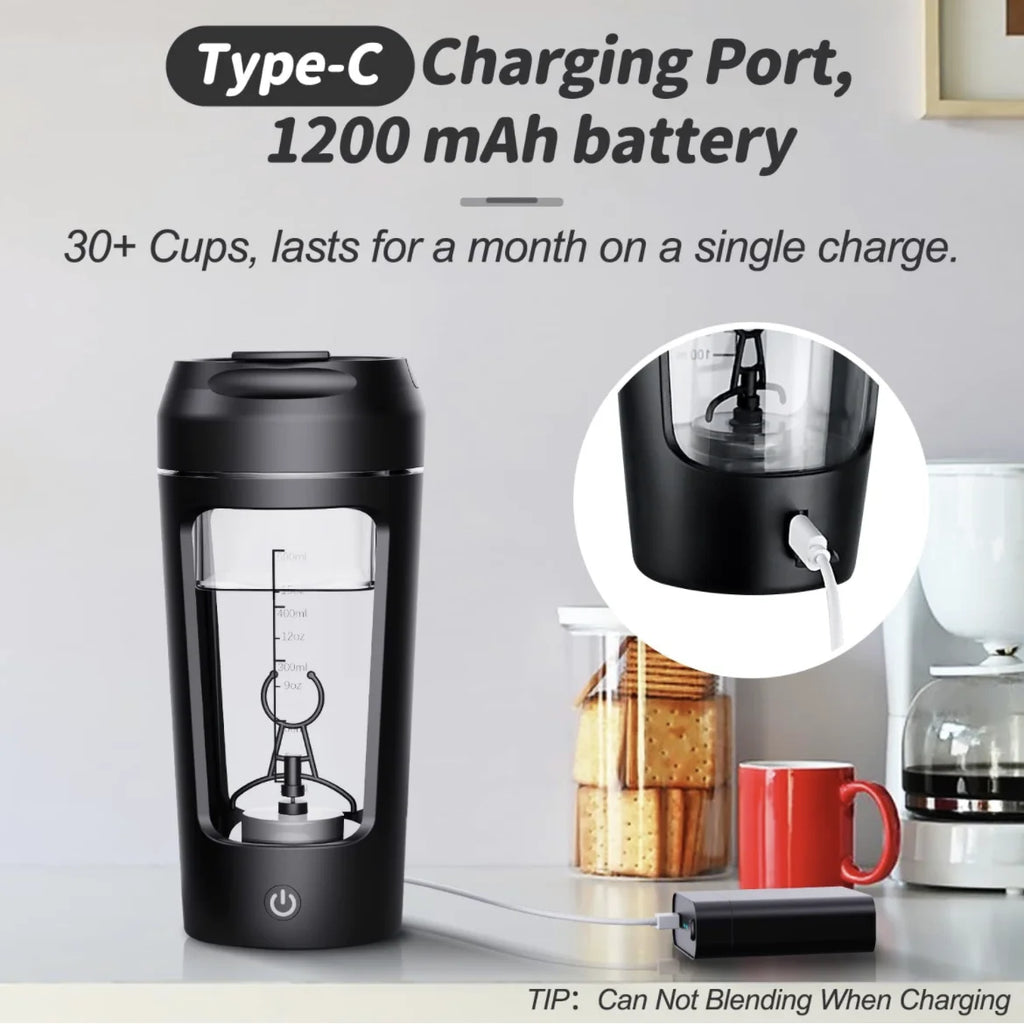 ProBlend Electric Whey Protein Shaker Bottle - Portable, Rechargeable