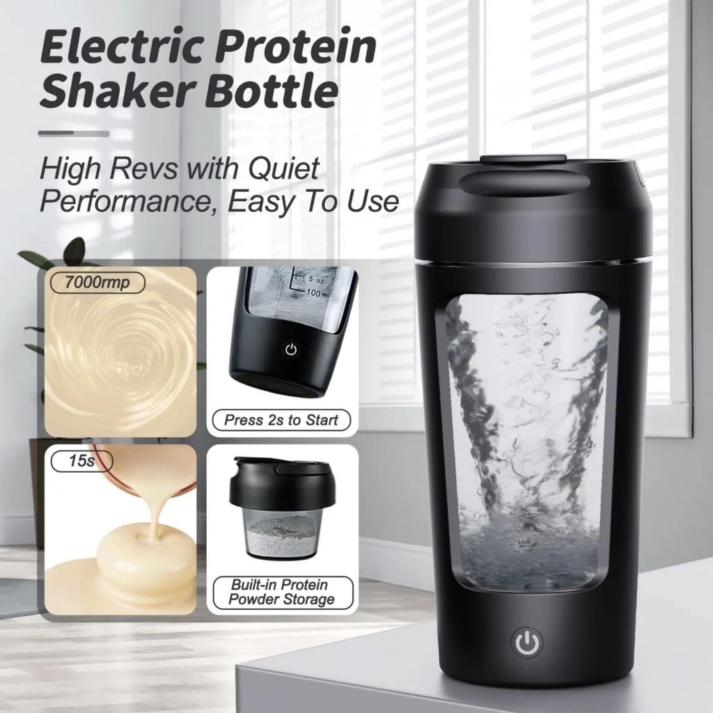 ProBlend Electric Whey Protein Shaker Bottle - Portable, Rechargeable